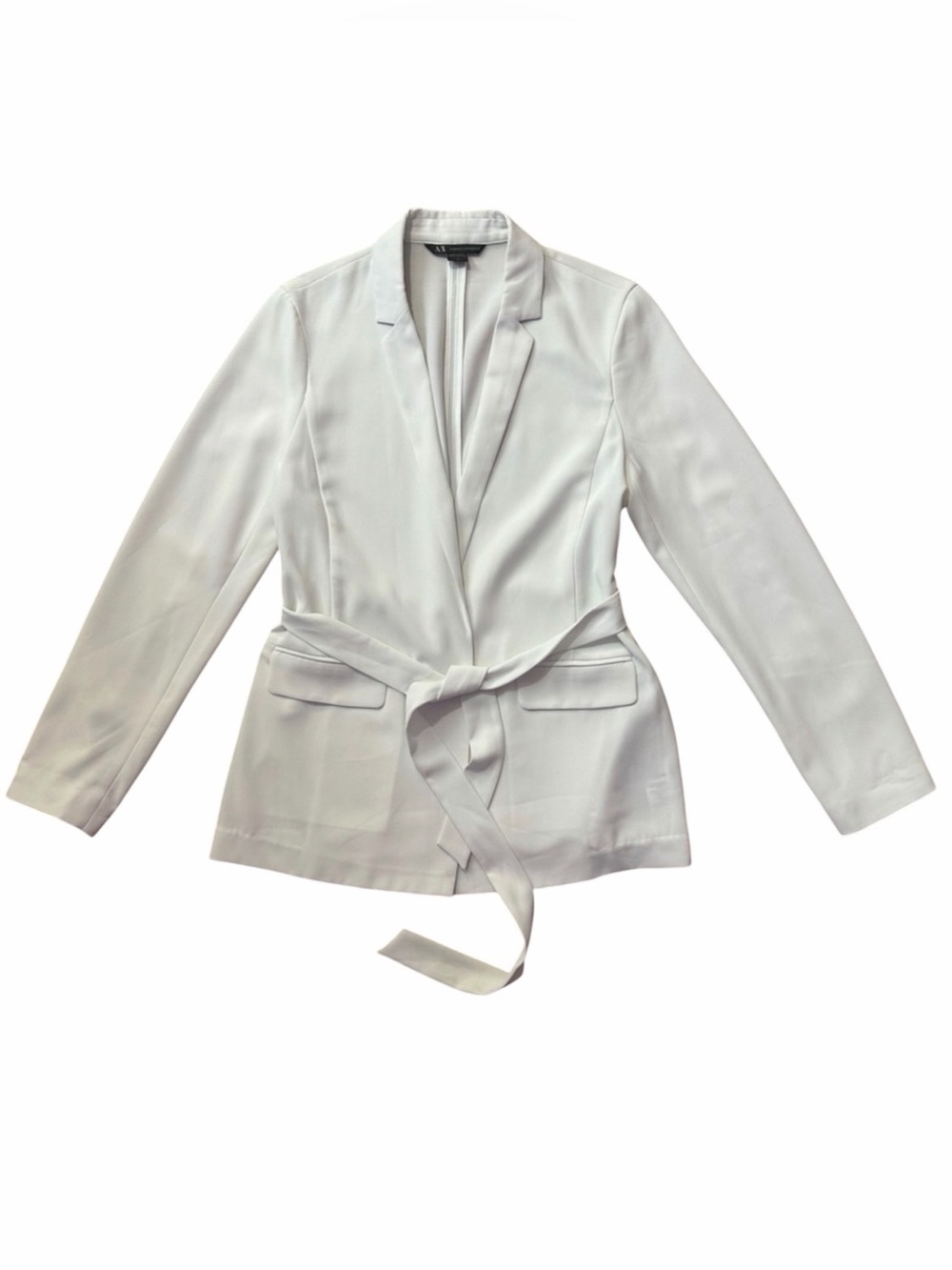 Armani Exchange White Belted Blazer